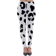 Blak-white-tiger-polkadot Lightweight Velour Leggings