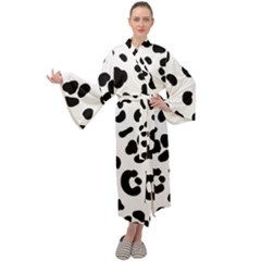 Blak-white-tiger-polkadot Maxi Velour Kimono by nate14shop