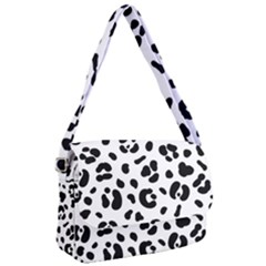 Blak-white-tiger-polkadot Courier Bag by nate14shop