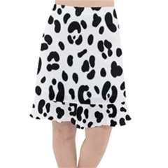 Blak-white-tiger-polkadot Fishtail Chiffon Skirt by nate14shop