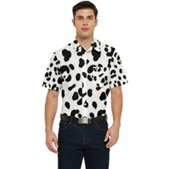 Blak-white-tiger-polkadot Men s Short Sleeve Pocket Shirt  by nate14shop