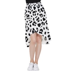 Blak-white-tiger-polkadot Frill Hi Low Chiffon Skirt by nate14shop