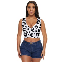 Blak-white-tiger-polkadot Women s Sleeveless Wrap Top