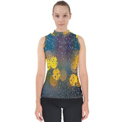 Bokeh Mock Neck Shell Top by nate14shop