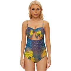 Bokeh Knot Front One-piece Swimsuit