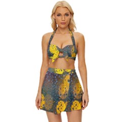 Bokeh Vintage Style Bikini Top And Skirt Set  by nate14shop