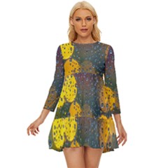 Bokeh Long Sleeve Babydoll Dress