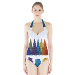 Christmas-002 Halter Swimsuit by nate14shop