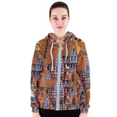 Christmas-motif Women s Zipper Hoodie by nate14shop