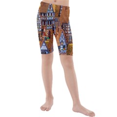 Christmas-motif Kids  Mid Length Swim Shorts