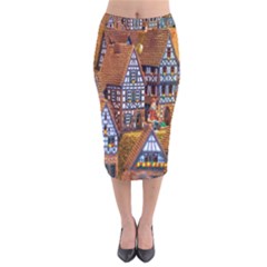 Christmas-motif Velvet Midi Pencil Skirt by nate14shop