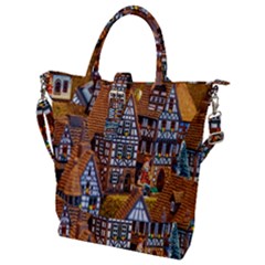 Christmas-motif Buckle Top Tote Bag by nate14shop