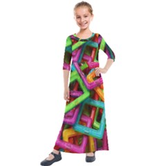 Construction-set Kids  Quarter Sleeve Maxi Dress by nate14shop