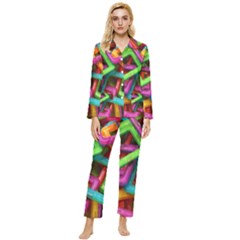 Construction-set Womens  Long Sleeve Velvet Pocket Pajamas Set by nate14shop