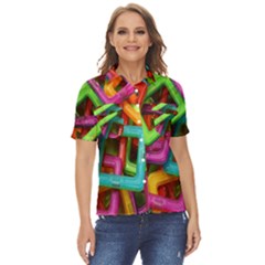 Construction-set Women s Short Sleeve Double Pocket Shirt