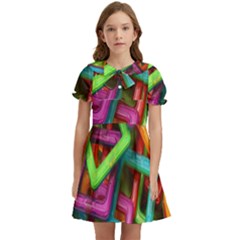 Construction-set Kids  Bow Tie Puff Sleeve Dress