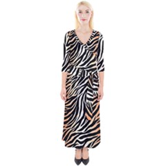 Cuts  Catton Tiger Quarter Sleeve Wrap Maxi Dress by nate14shop