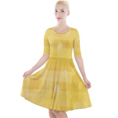 Digital-paper Quarter Sleeve A-line Dress