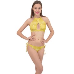 Digital-paper Cross Front Halter Bikini Set by nate14shop