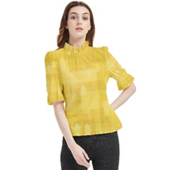 Digital-paper Frill Neck Blouse