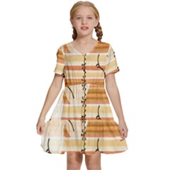 Easter 001 Kids  Short Sleeve Tiered Mini Dress