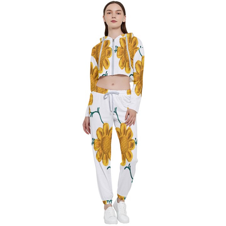 Easter Cropped Zip Up Lounge Set