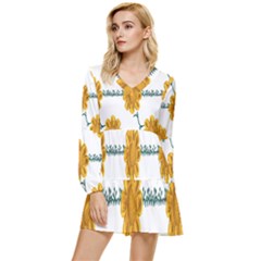 Easter Tiered Long Sleeve Mini Dress