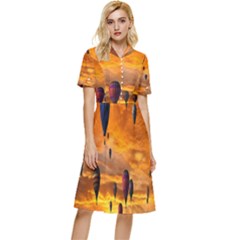 Emotions Button Top Knee Length Dress by nate14shop