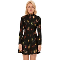 Fireworks- Long Sleeve Velour Longline Dress