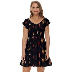 Fireworks- Short Sleeve Tiered Mini Dress