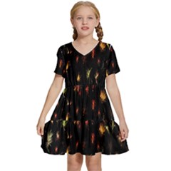 Fireworks- Kids  Short Sleeve Tiered Mini Dress