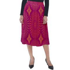 Flower Classic Velour Midi Skirt  by nate14shop