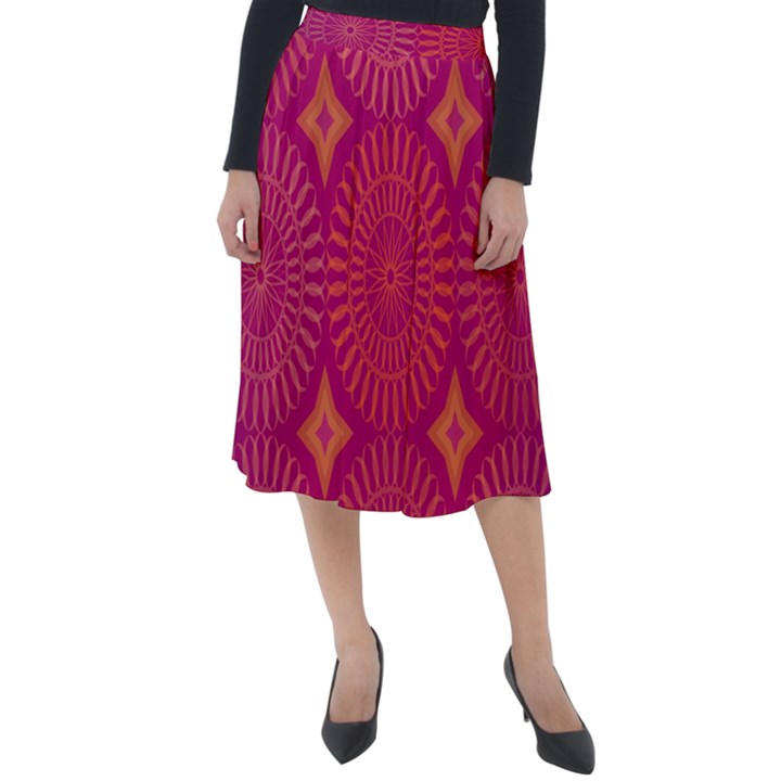 Flower Classic Velour Midi Skirt 