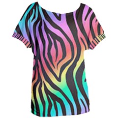 Rainbow Zebra Stripes Women s Oversized Tee by nate14shop