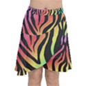 Rainbow Zebra Stripes Chiffon Wrap Front Skirt View1