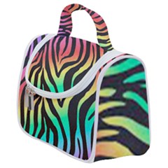 Rainbow Zebra Stripes Satchel Handbag by nate14shop