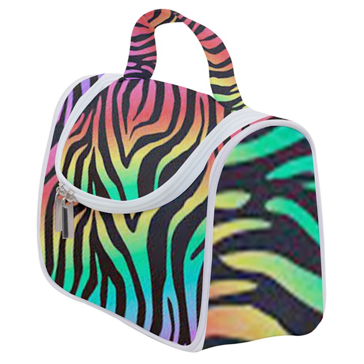 Rainbow Zebra Stripes Satchel Handbag