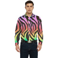 Rainbow Zebra Stripes Men s Long Sleeve  Shirt by nate14shop