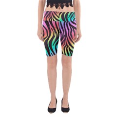 Rainbow Zebra Stripes Yoga Cropped Leggings