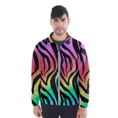 Rainbow Zebra Stripes Men s Windbreaker by nate14shop