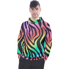 Rainbow Zebra Stripes Men s Pullover Hoodie by nate14shop