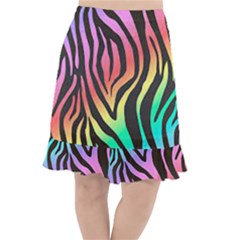 Rainbow Zebra Stripes Fishtail Chiffon Skirt