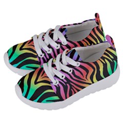 Rainbow Zebra Stripes Kids  Lightweight Sports Shoes by nate14shop