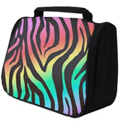 Rainbow Zebra Stripes Full Print Travel Pouch (big) by nate14shop