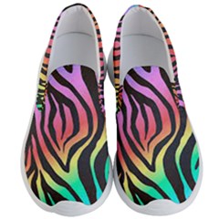 Rainbow Zebra Stripes Men s Lightweight Slip Ons by nate14shop