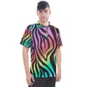 Rainbow Zebra Stripes Men s Polo Tee View1