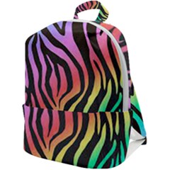 Rainbow Zebra Stripes Zip Up Backpack by nate14shop