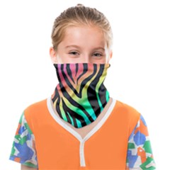 Rainbow Zebra Stripes Face Covering Bandana (kids) by nate14shop