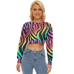 Rainbow Zebra Stripes Lightweight Long Sleeve Sweatshirt