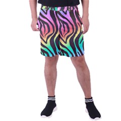 Rainbow Zebra Stripes Men s Pocket Shorts